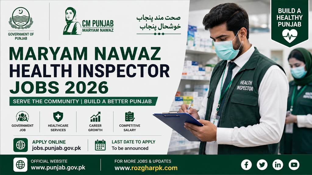 Maryam Nawaz Health Inspector Jobs 2026 – Apply Online | 1500+ Vacancies